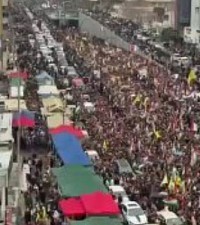الأكراد في السليمانية - إقليم كردستان العراق ينتفضون دعما لروجاڤا